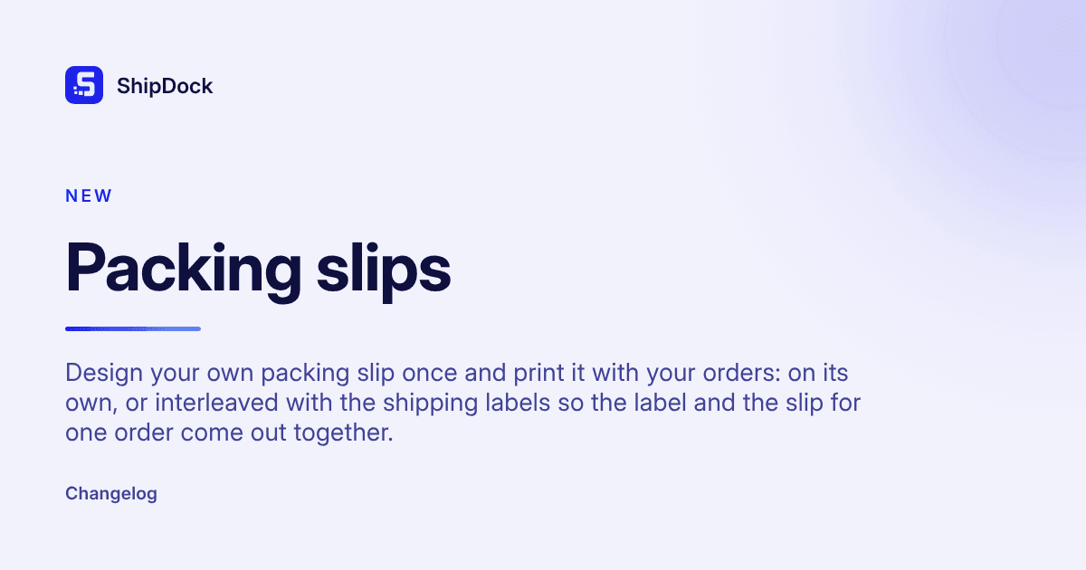 Packing slips