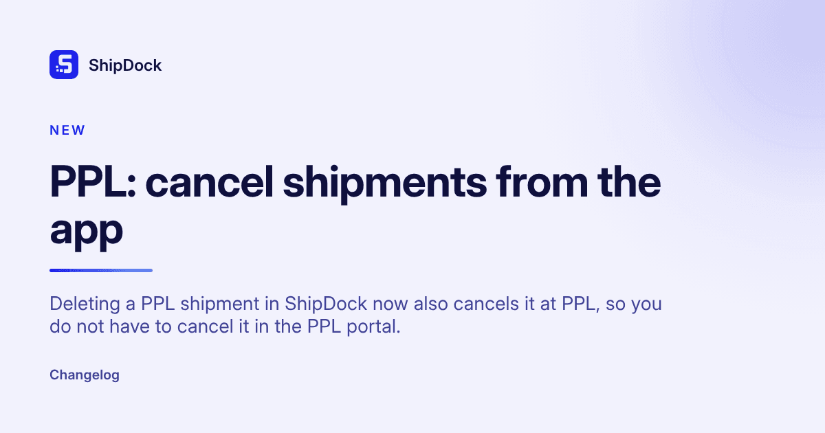 PPL: cancel shipments from the app